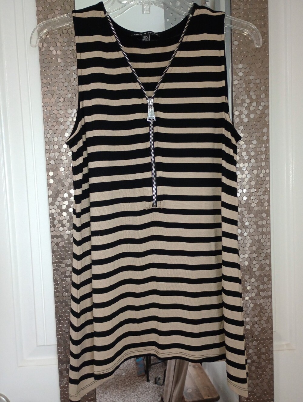 Cable & Gauge Zip Striped Tank
